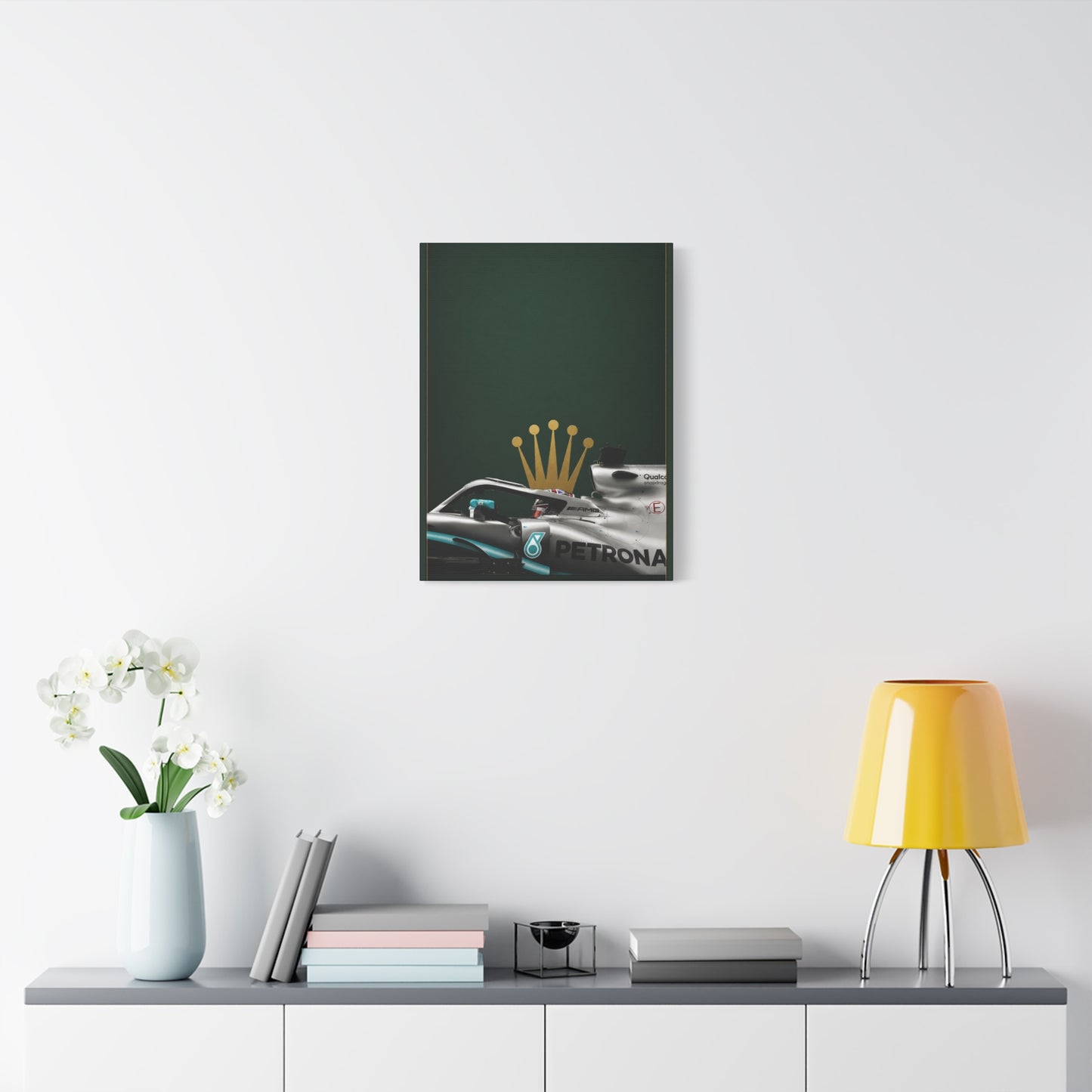 Formula Racing Canvas Print — Rolex & Petronas Car Art (Matte Stretched)