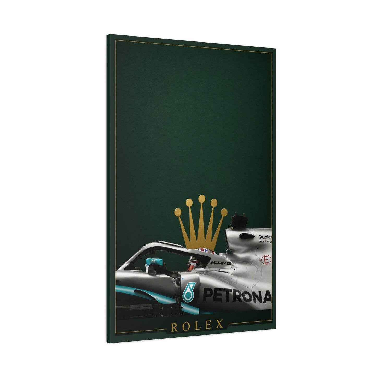 Formula Racing Canvas Print — Rolex & Petronas Car Art (Matte Stretched)