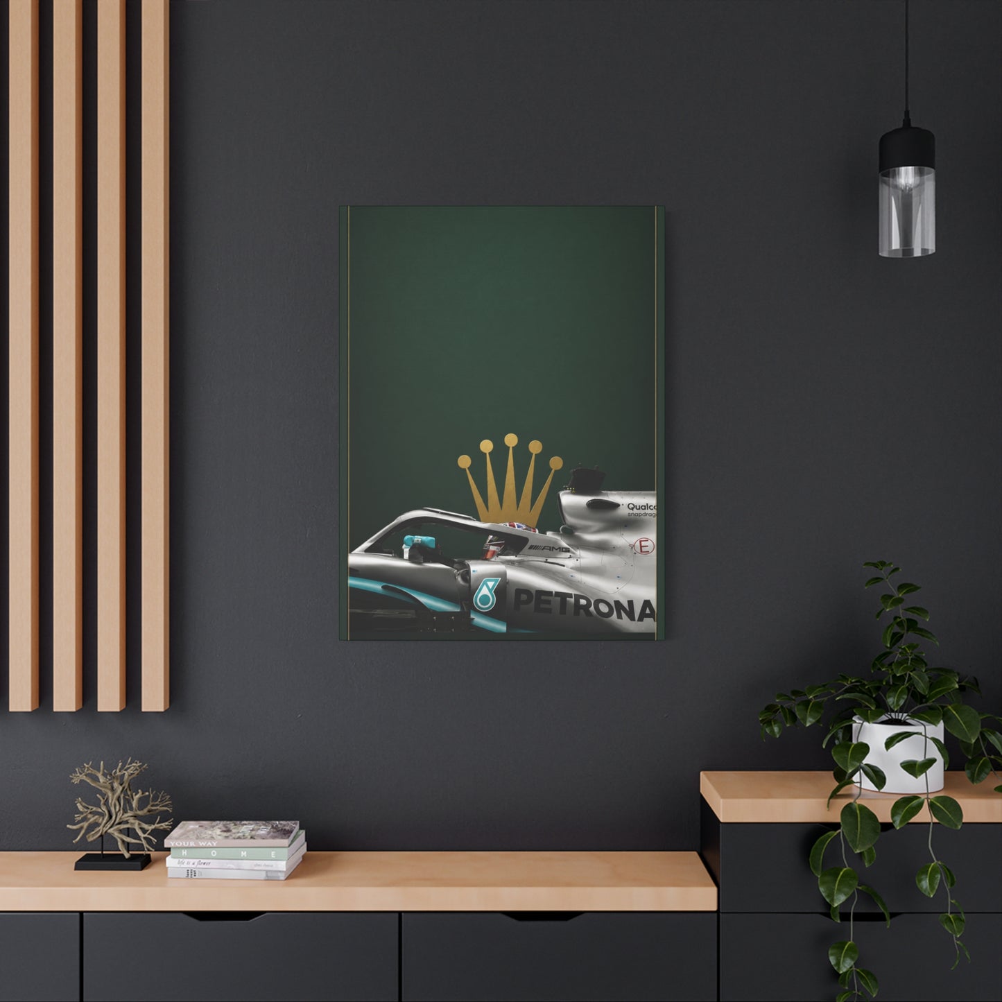Formula Racing Canvas Print — Rolex & Petronas Car Art (Matte Stretched)
