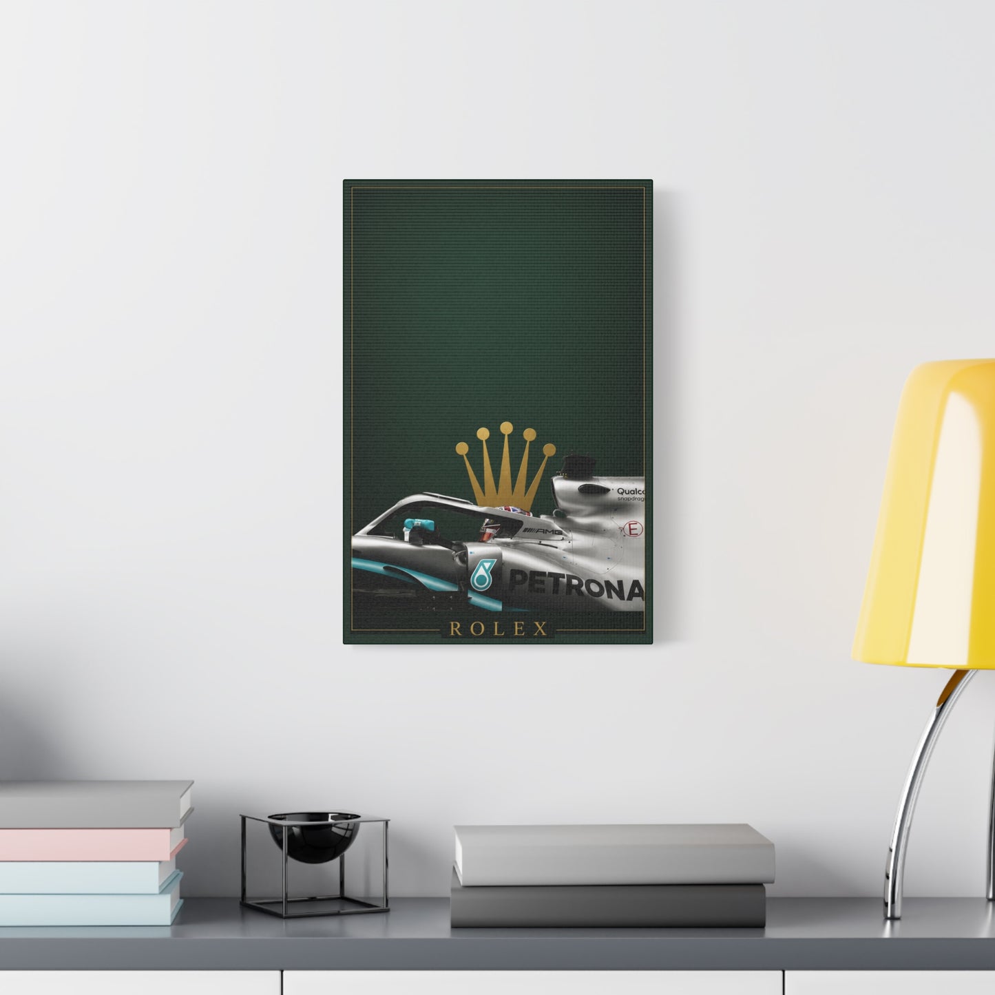 Formula Racing Canvas Print — Rolex & Petronas Car Art (Matte Stretched)