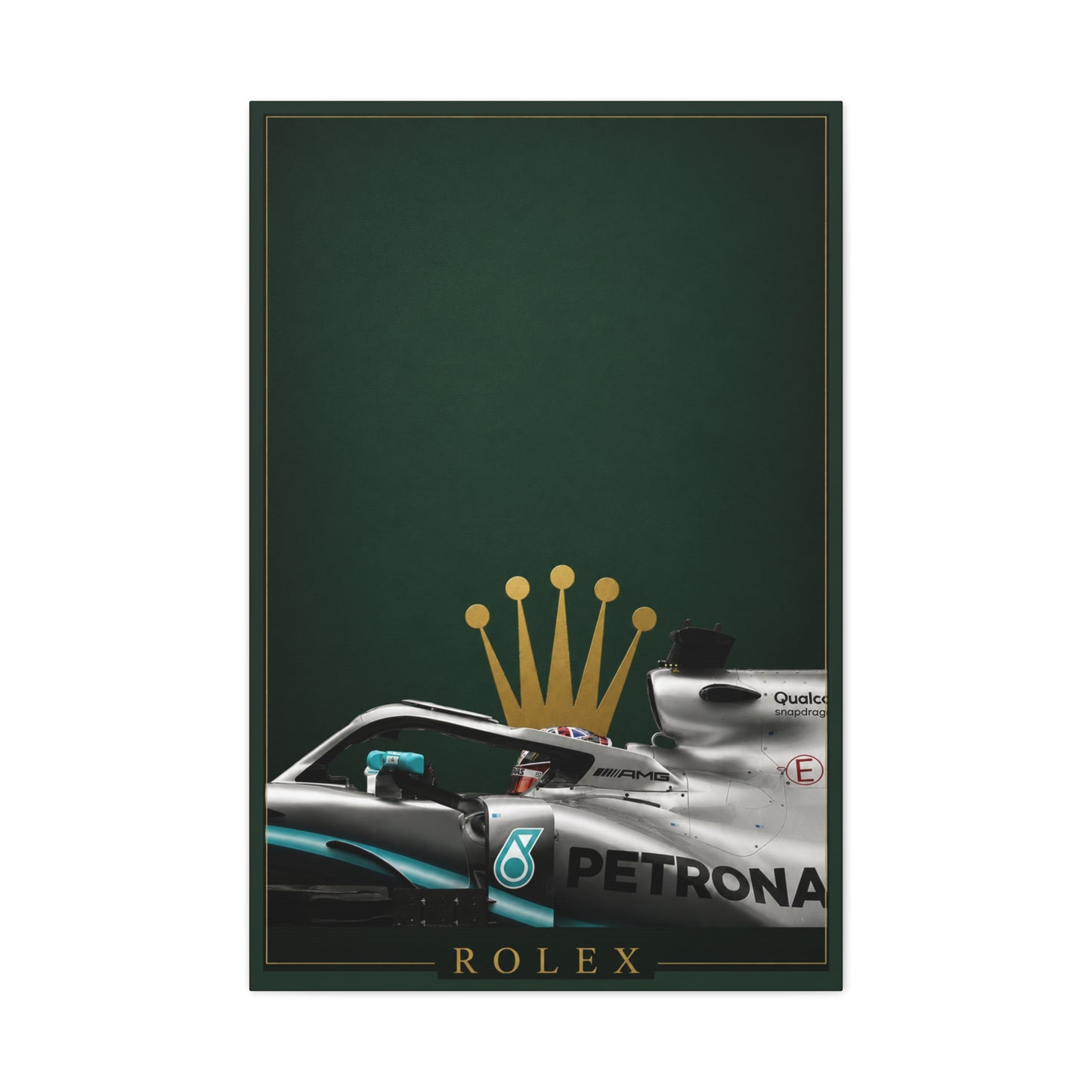 Formula Racing Canvas Print — Rolex & Petronas Car Art (Matte Stretched)