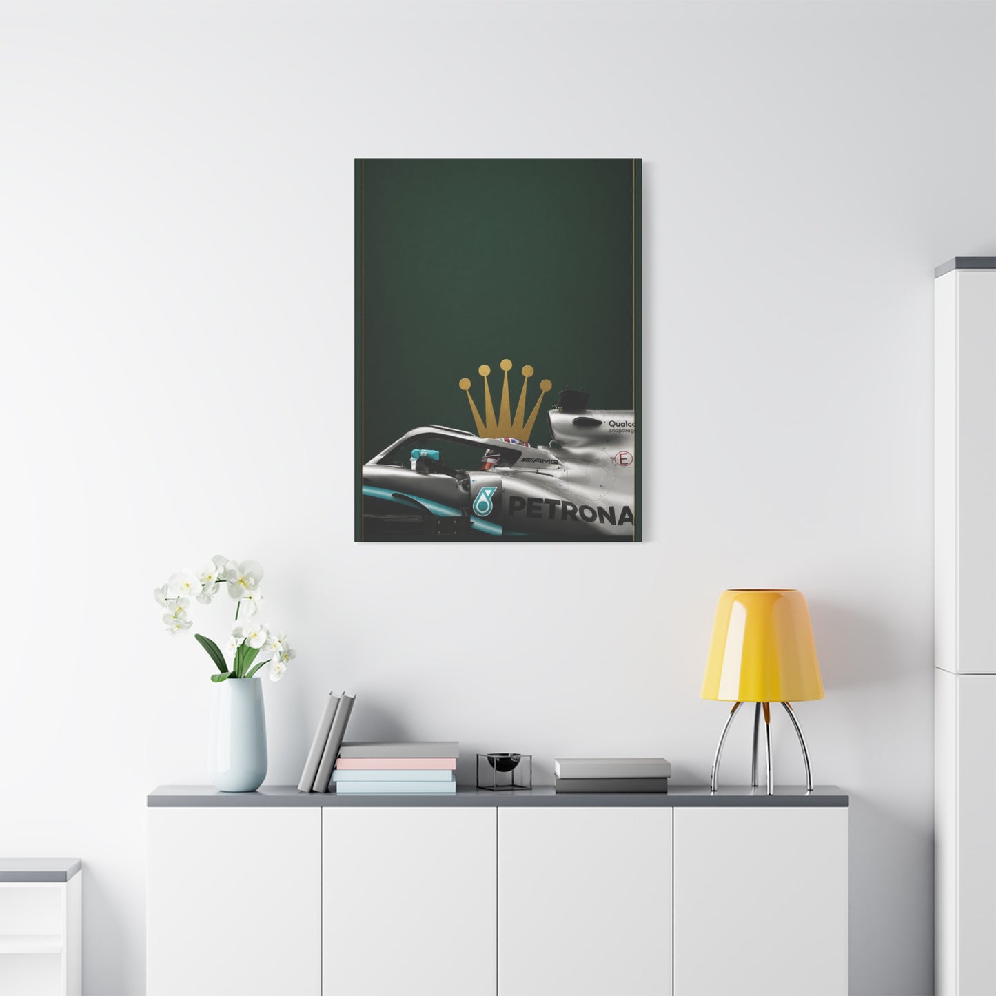 Formula Racing Canvas Print — Rolex & Petronas Car Art (Matte Stretched)