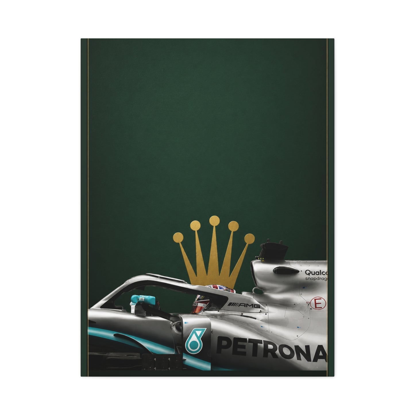 Formula Racing Canvas Print — Rolex & Petronas Car Art (Matte Stretched)