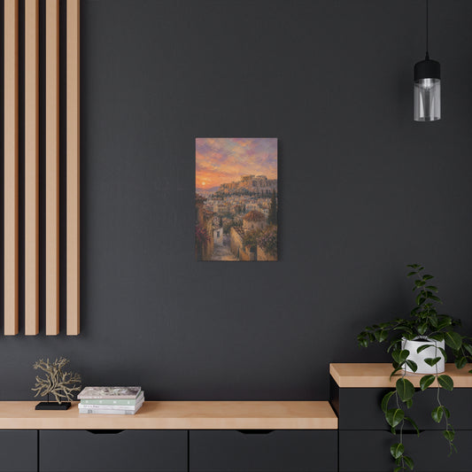 Athens Sunset Matte Canvas