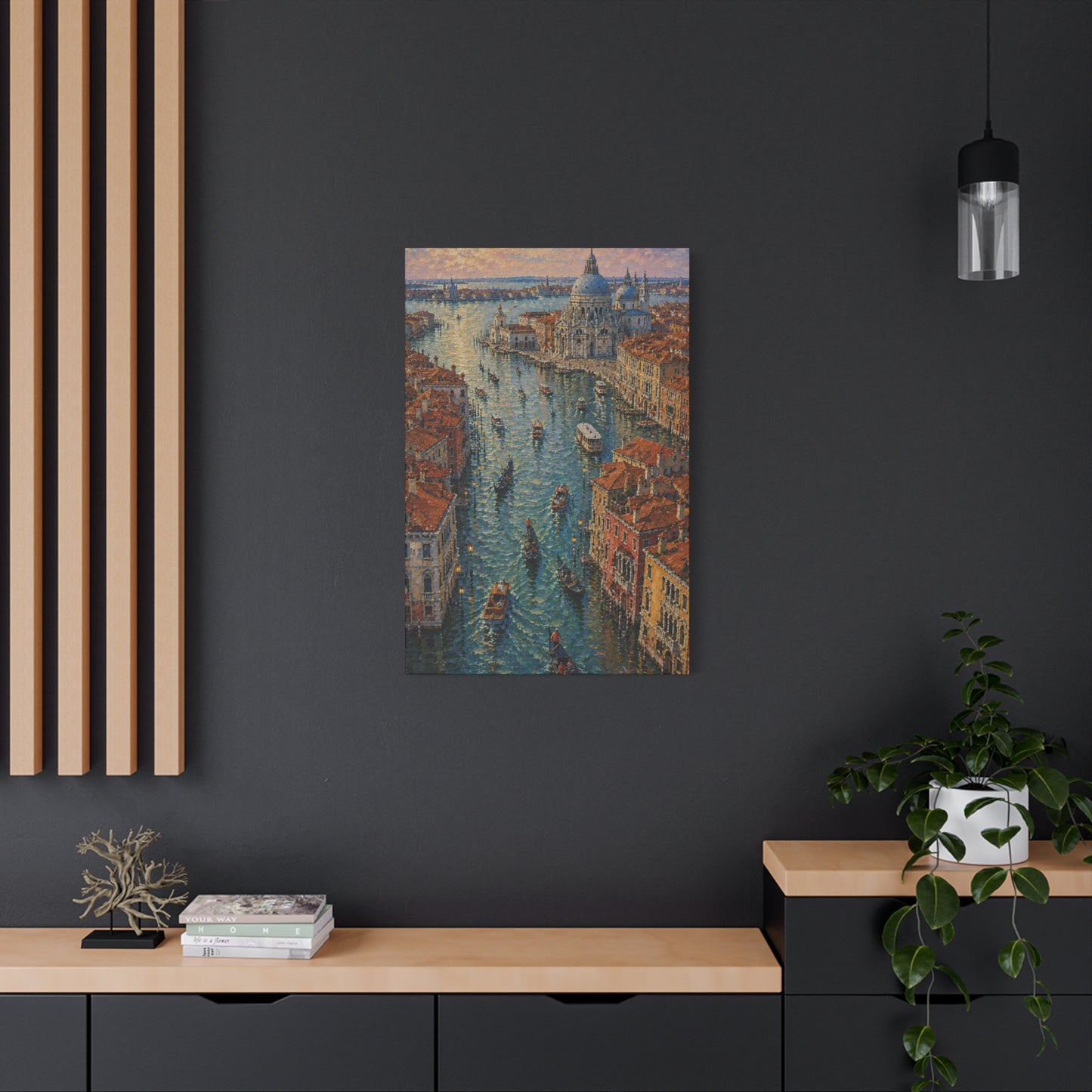 Venetian Canal Cityscape Matte Canvas Print — Stretched 1.25"