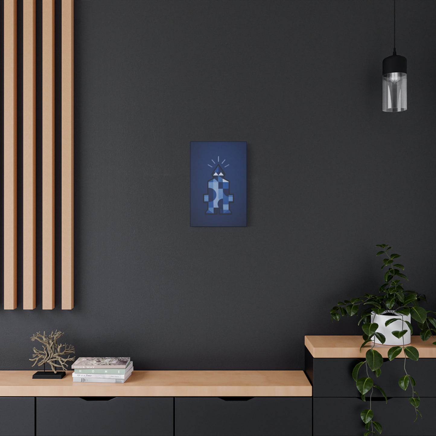 Blue Geometric Canvas