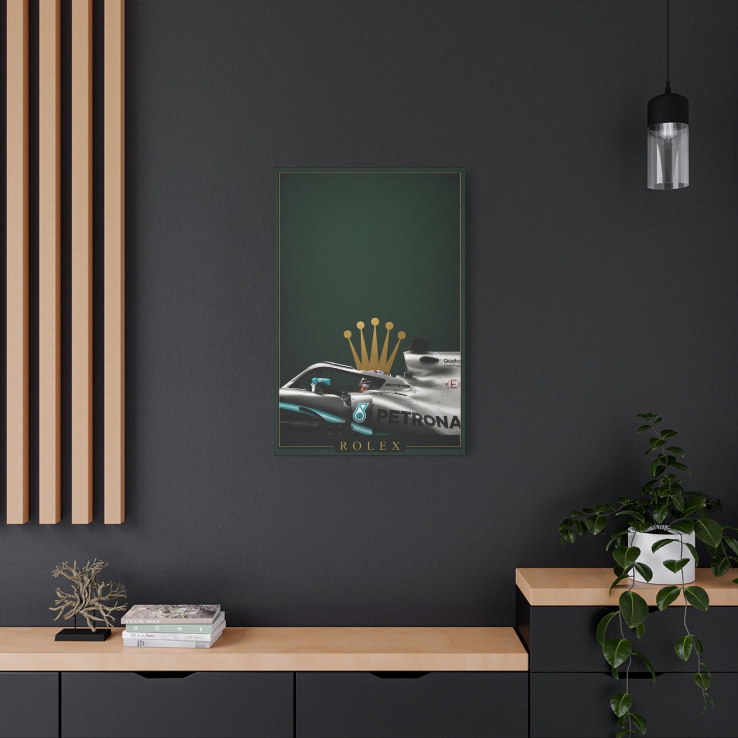 Formula Racing Canvas Print — Rolex & Petronas Car Art (Matte Stretched)