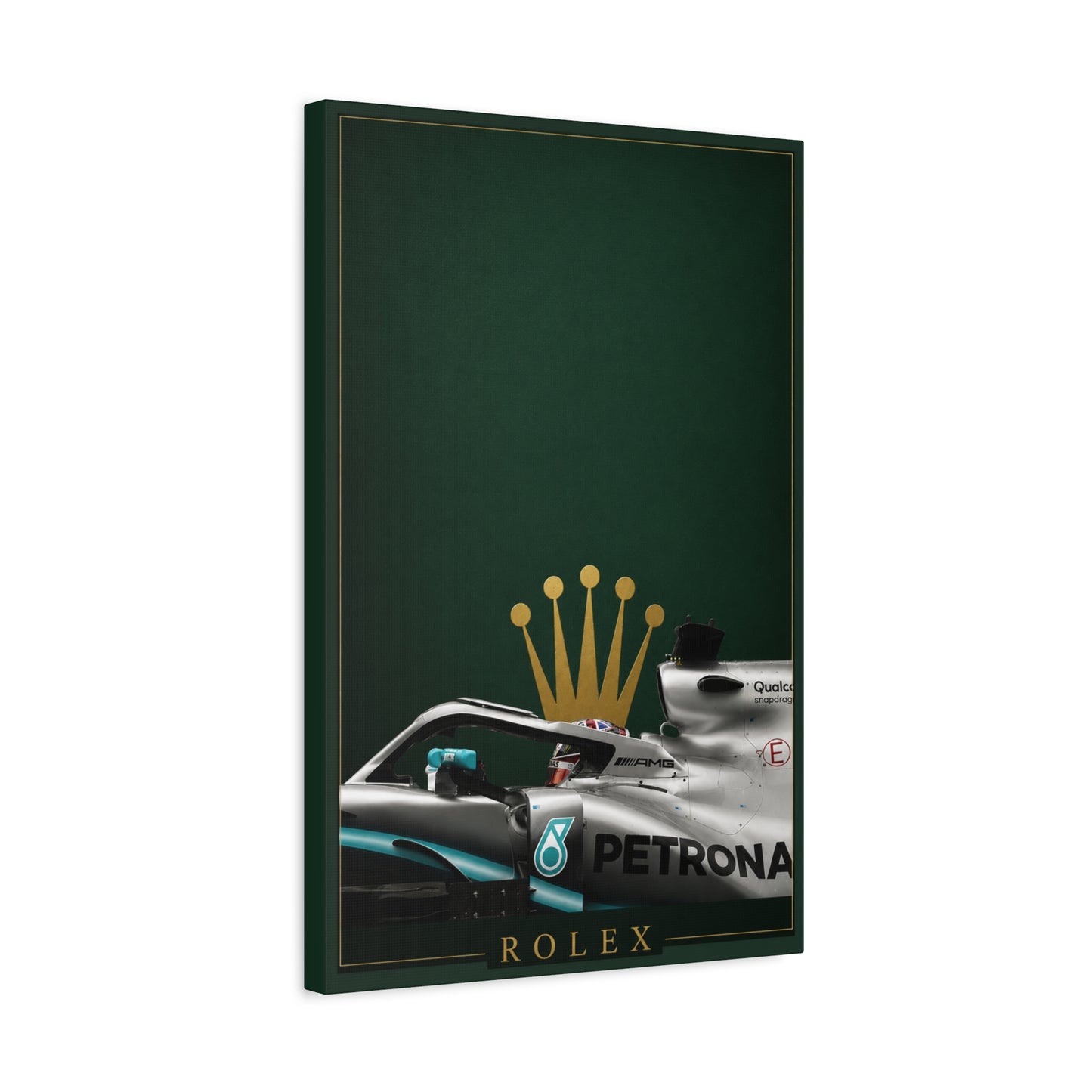 Formula Racing Canvas Print — Rolex & Petronas Car Art (Matte Stretched)