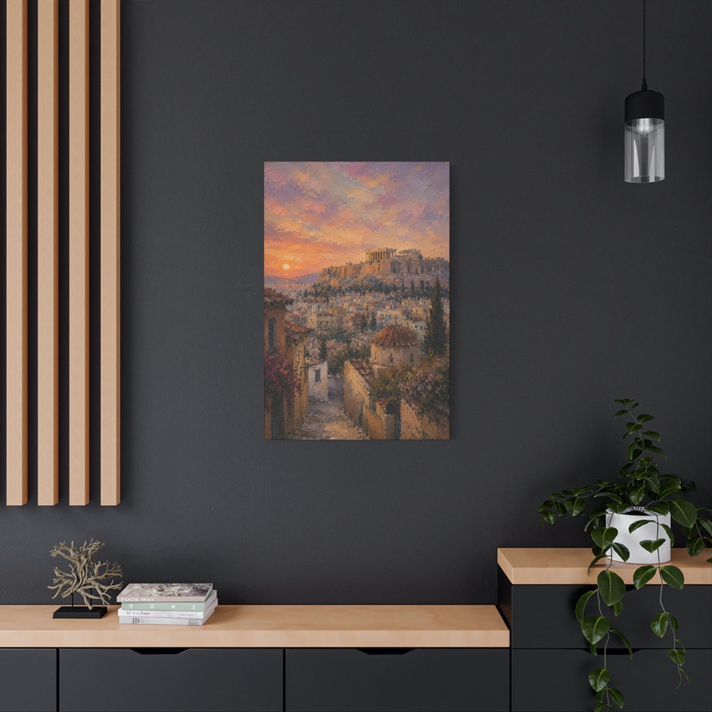 Athens Sunset Matte Canvas