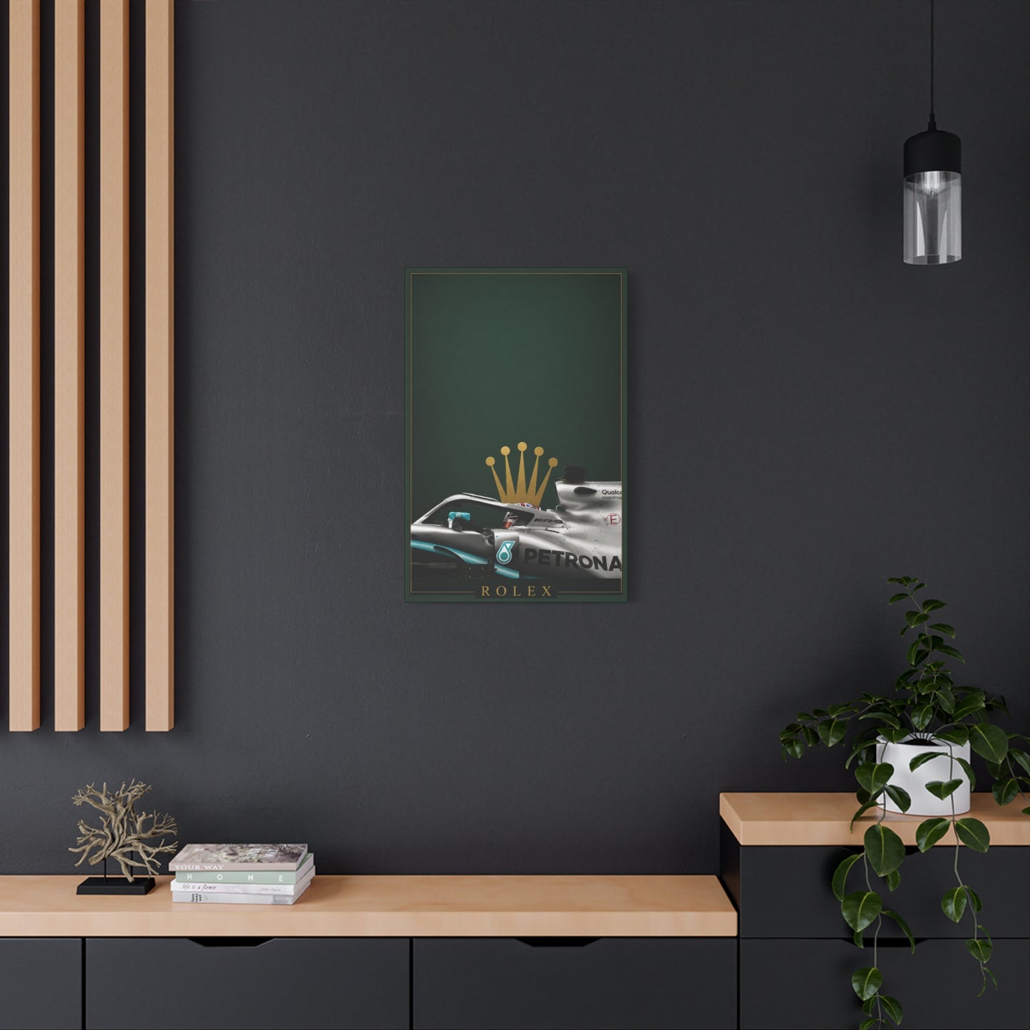 Formula Racing Canvas Print — Rolex & Petronas Car Art (Matte Stretched)
