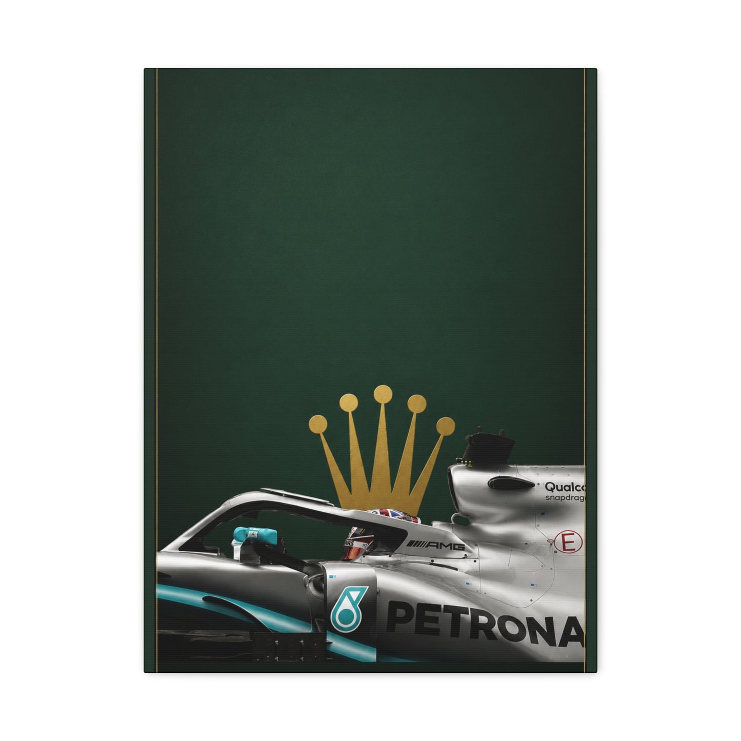 Formula Racing Canvas Print — Rolex & Petronas Car Art (Matte Stretched)