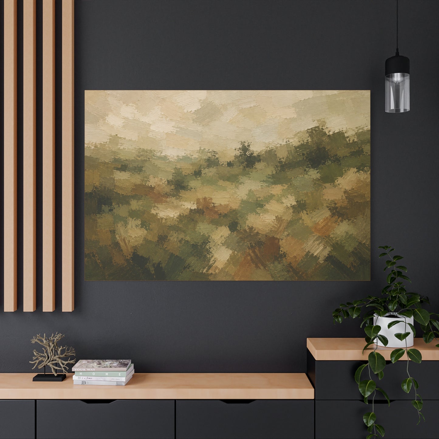 Abstract Earth-Tone Landscape Canvas Print — Matte Stretched 1.25"