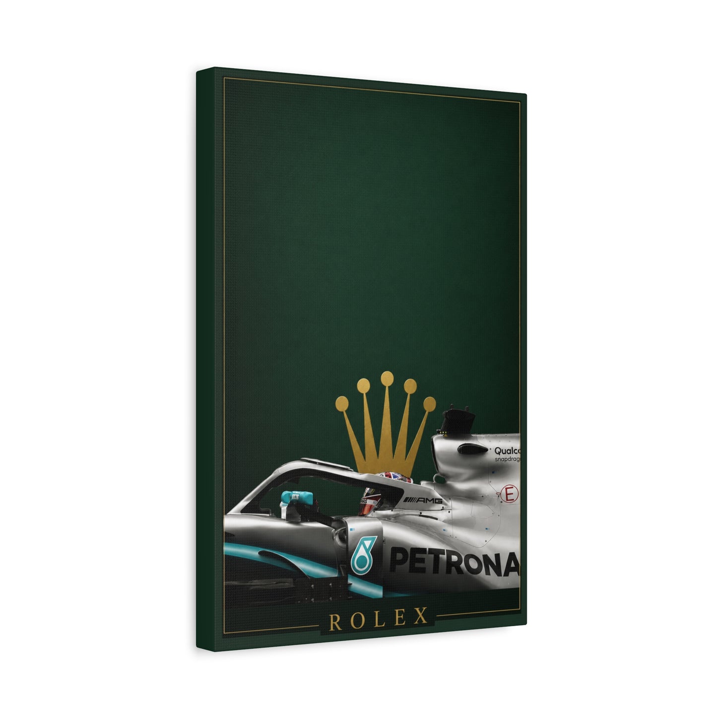 Formula Racing Canvas Print — Rolex & Petronas Car Art (Matte Stretched)