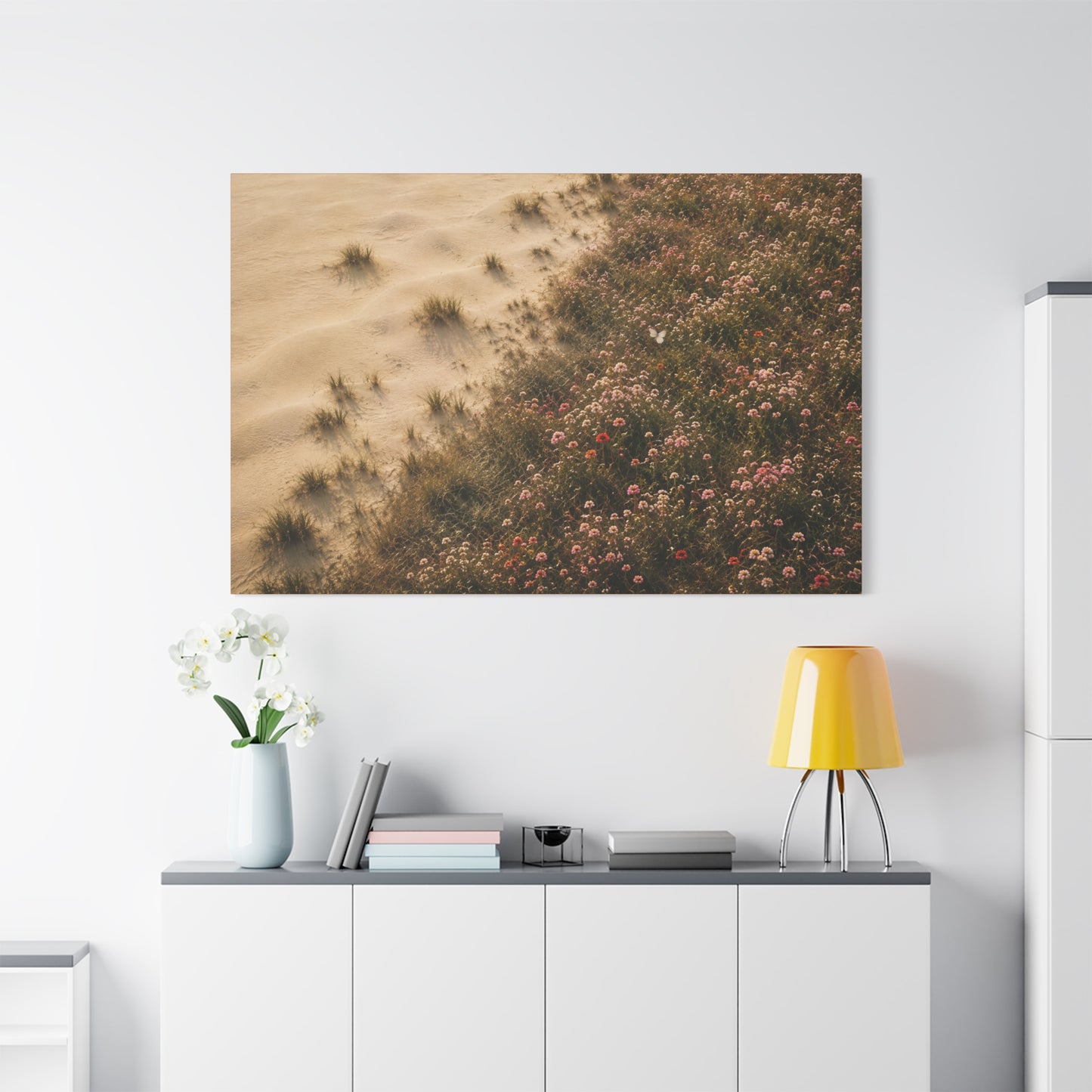 Coastal Dune Wildflowers Matte Canvas Wall Art — Stretched 1.25"