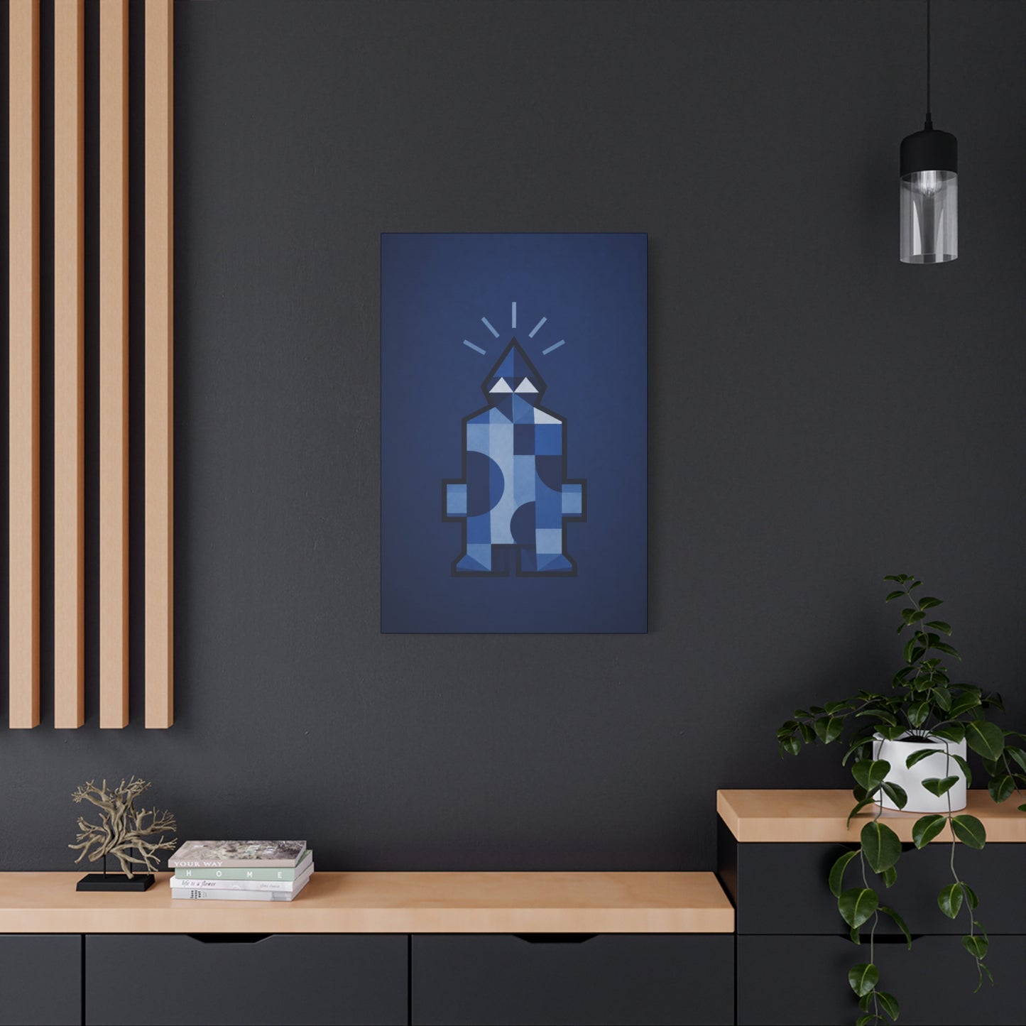 Blue Geometric Canvas