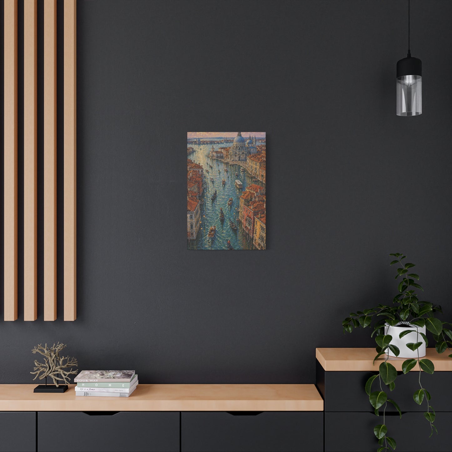 Venetian Canal Cityscape Matte Canvas Print — Stretched 1.25"