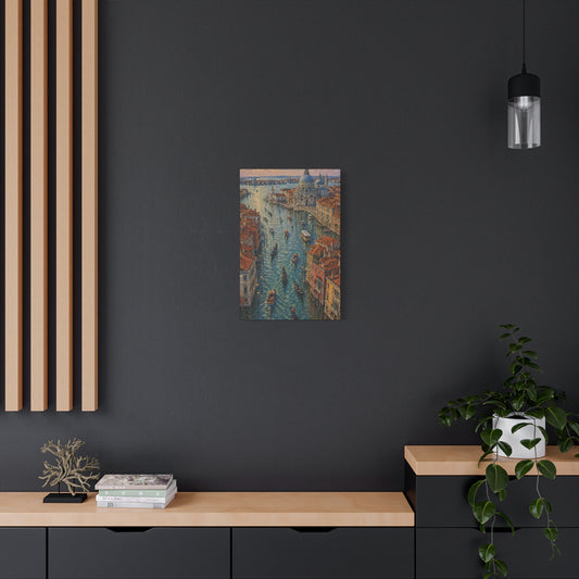 Venetian Canal Cityscape Matte Canvas Print — Stretched 1.25"