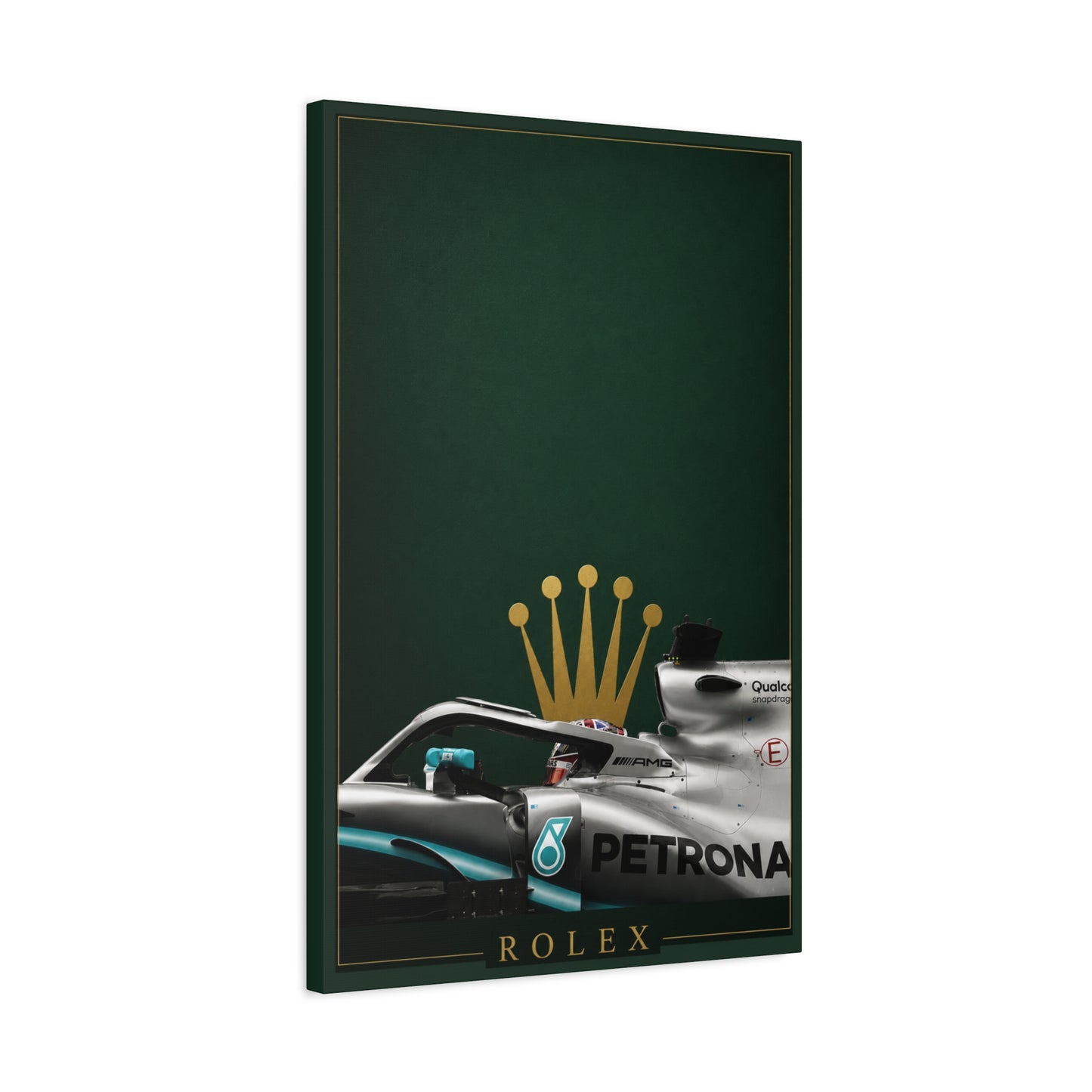 Formula Racing Canvas Print — Rolex & Petronas Car Art (Matte Stretched)