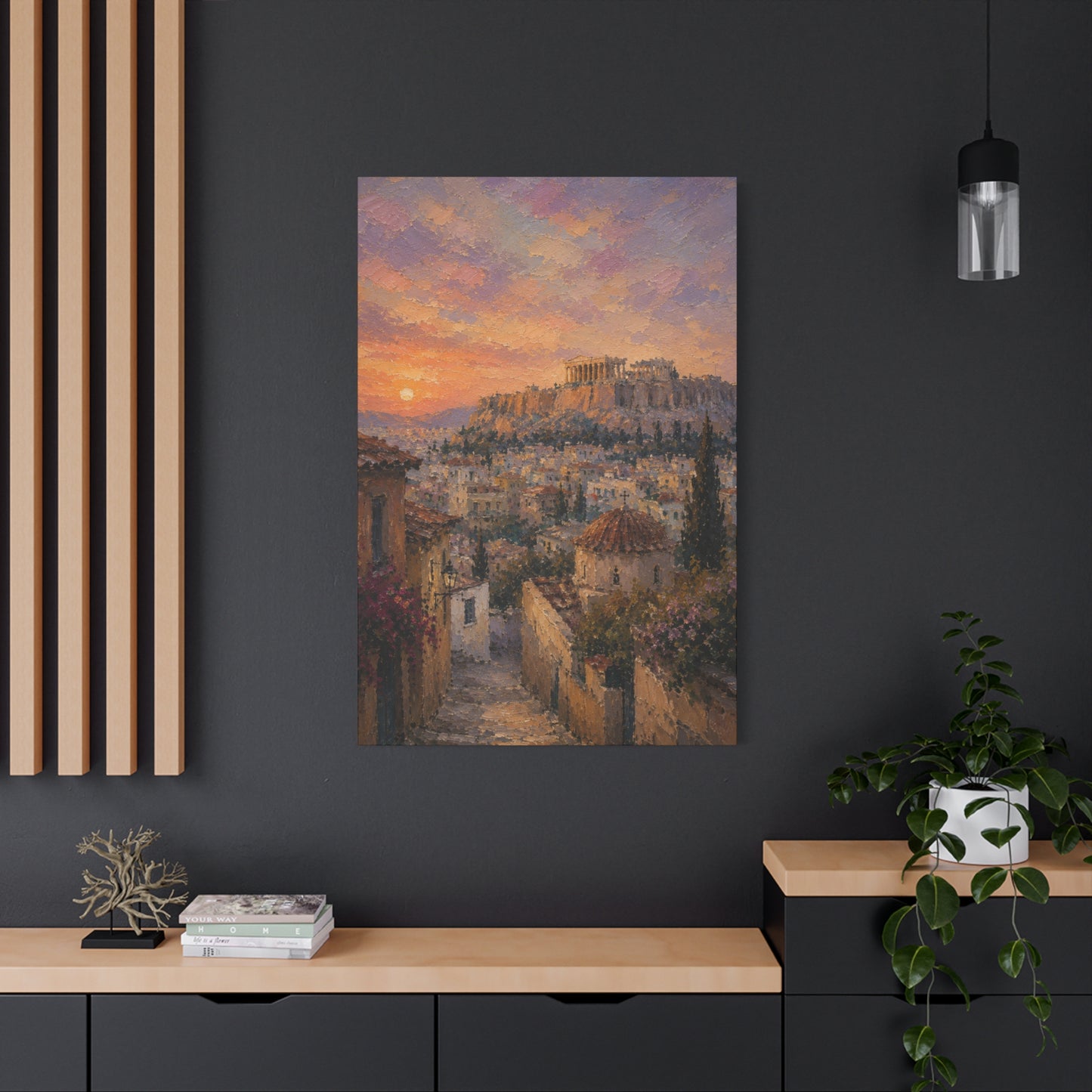 Athens Sunset Matte Canvas