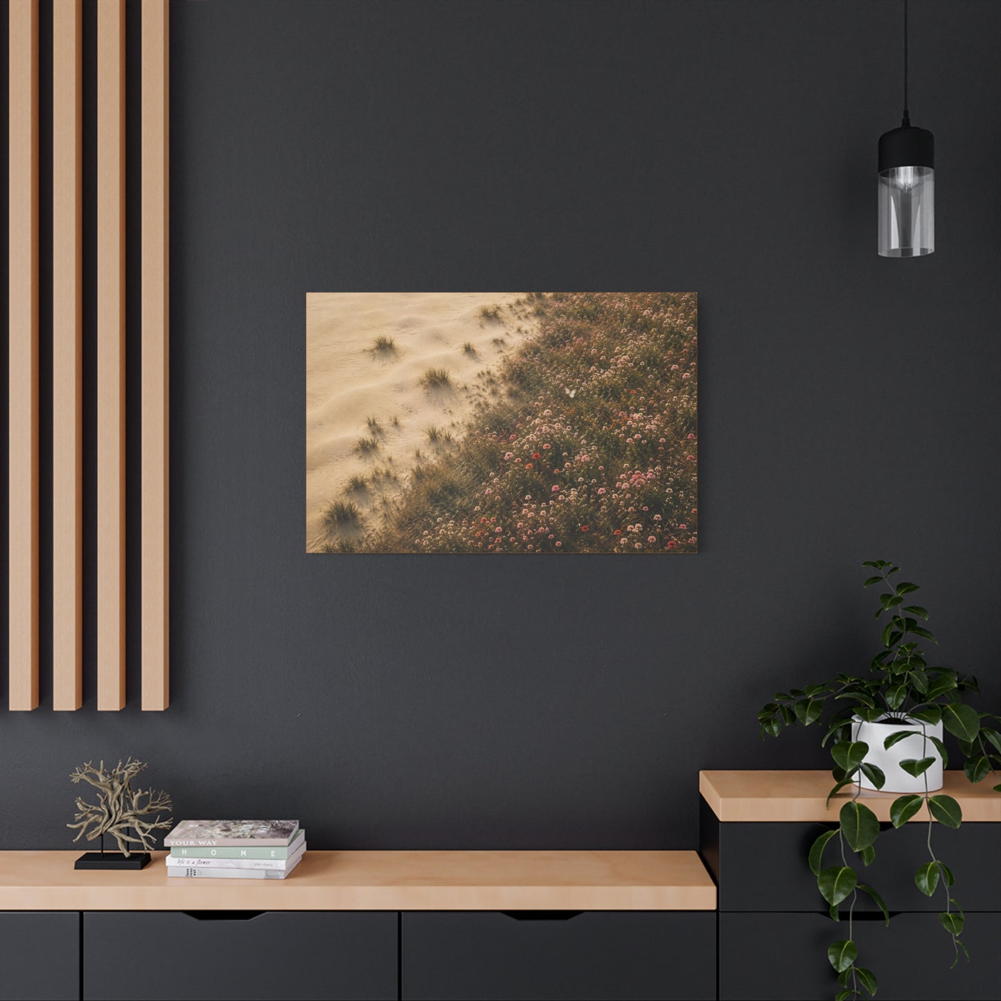 Coastal Dune Wildflowers Matte Canvas Wall Art — Stretched 1.25"