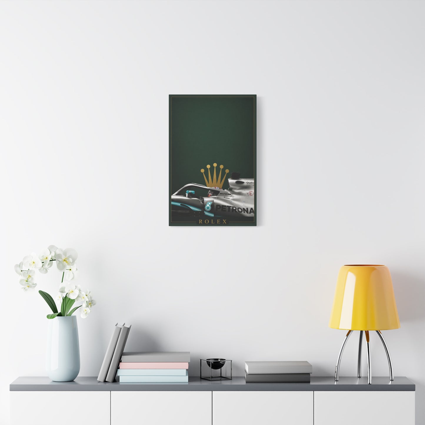 Formula Racing Canvas Print — Rolex & Petronas Car Art (Matte Stretched)